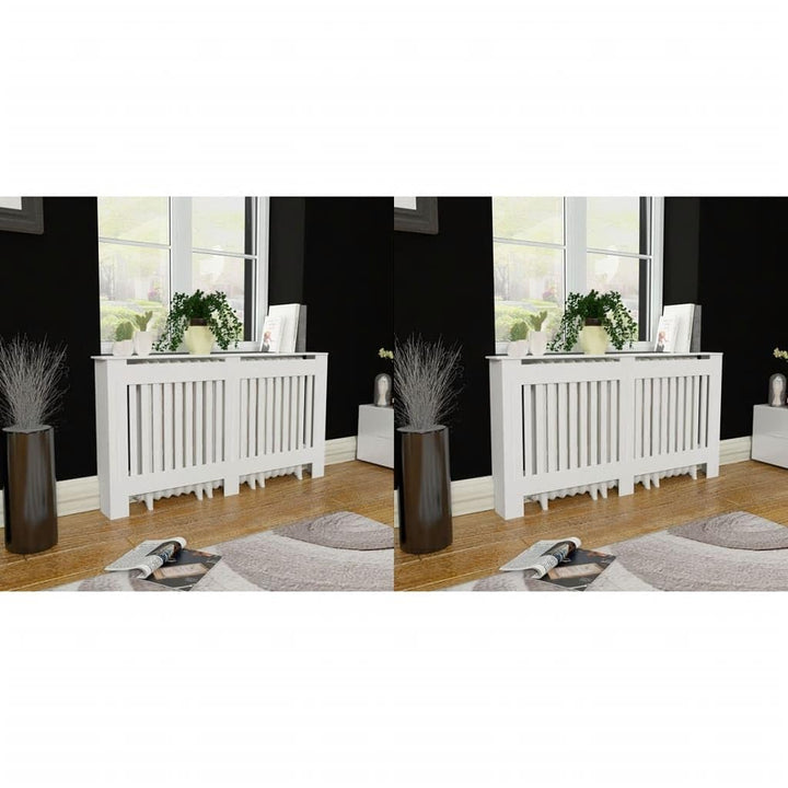 puraday Wohnzimmer 2 Stücke Heizkörper Verkleidung Abdeckung 152x19x81.5 cm MDF Heizkörperabdeckung