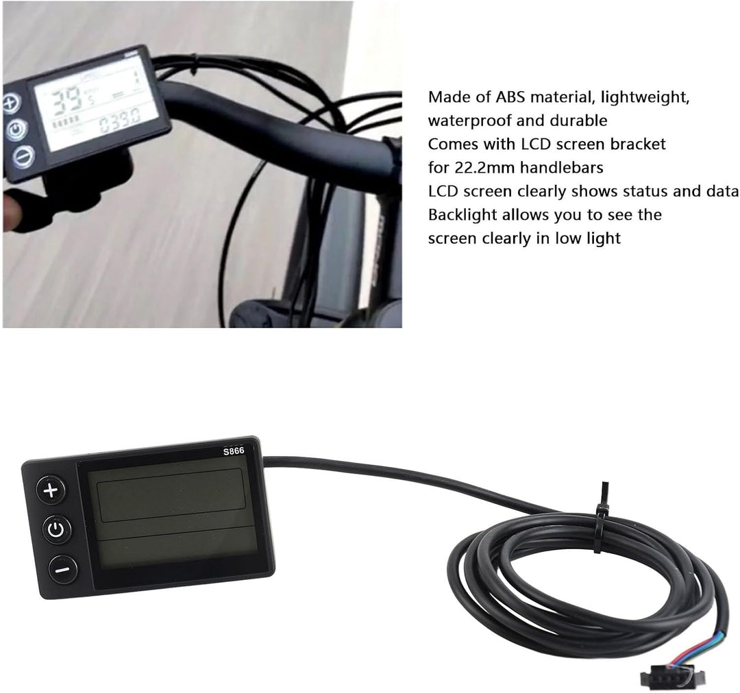 S866 Elektrofahrrad, LCD-Messgerät, 24 V, 36 V, 48 V, Display, Fahrradcomputer, Roller-Bedienfeld mi