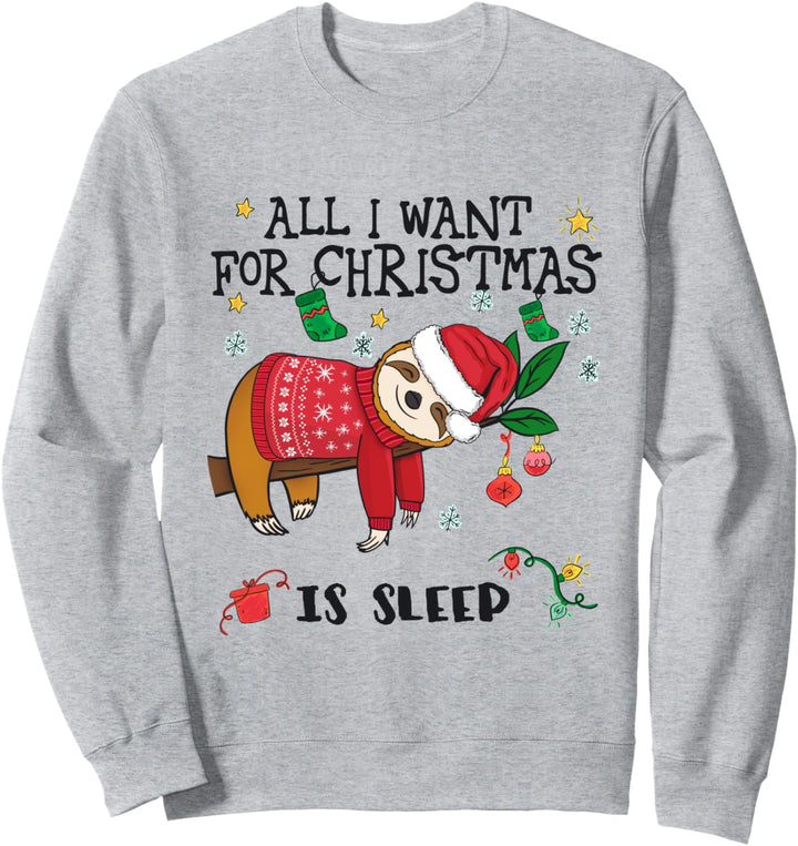 Faultier mit Weihnachtspullover Faultier Spruch Sweatshirt