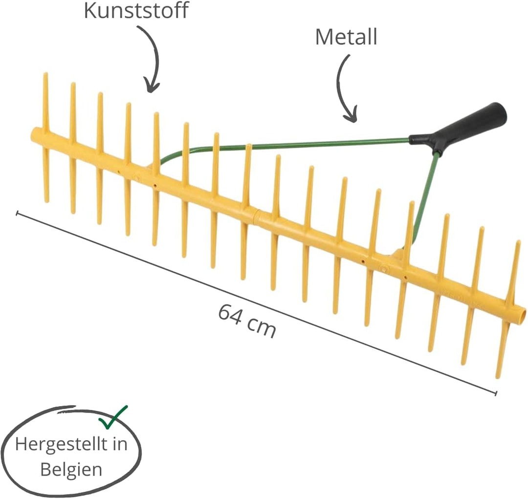 Rekord Rechen mit 2x16 Zinken aus Kunststoff, zweiseitig ohne Stiel Breite: 64 cm Gartenrechen, Heur