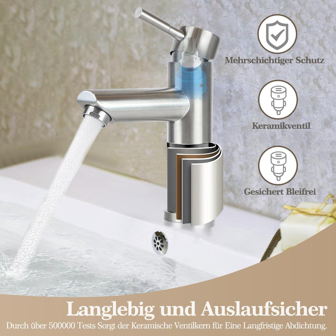 Laittiin Wasserhahn Badezimmer Waschtischarmatur Bad - Waschbeckenarmatur Mischbatterie Waschbecken