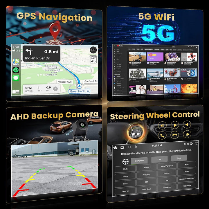 Hikity 8 Core 4+64GB Android 15 Autoradio für Toyota Yaris 2006-2011 Wireless CarPlay Android Auto，9