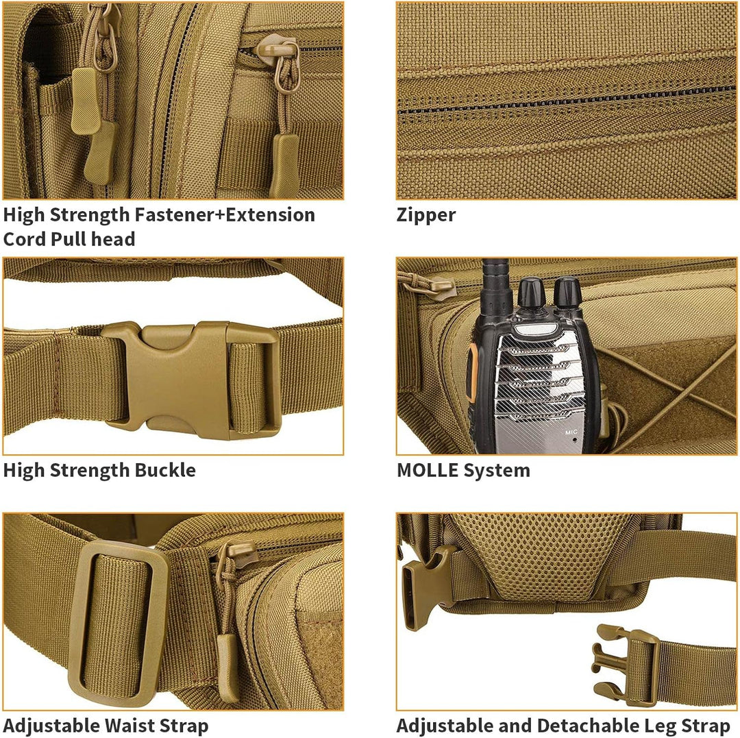 Huntvp Militär Beintasche Motorrad Taktische Oberschenkeltasche MOLLE Hüfttasche Herren Tactical Leg