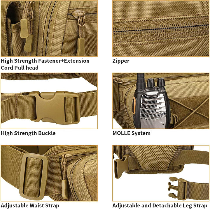 Huntvp Militär Beintasche Motorrad Taktische Oberschenkeltasche MOLLE Hüfttasche Herren Tactical Leg