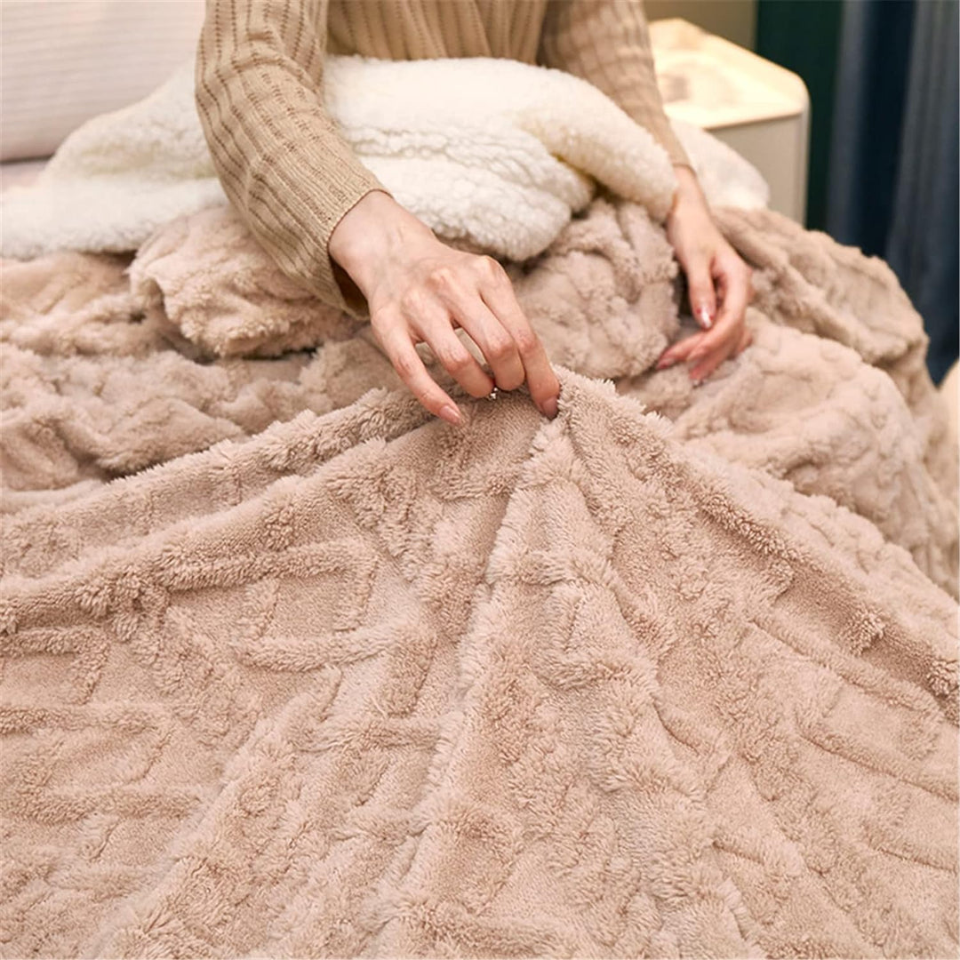 Hayisugal Flauschige Sherpa Kuscheldecke - hochwertige Schafdecke, super weiche Fleecedecke als Sofa
