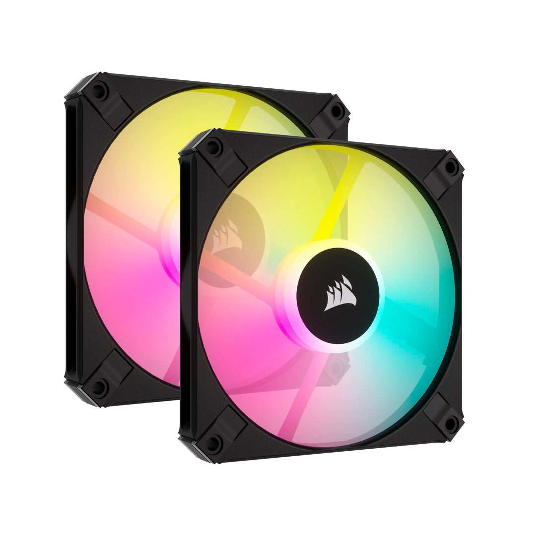 Corsair AF120 RGB Slim, 120-mm-PWM-Lüftersatz Mit Dynamischem Lager - Dünnes Profil Für Kleine Gehäu