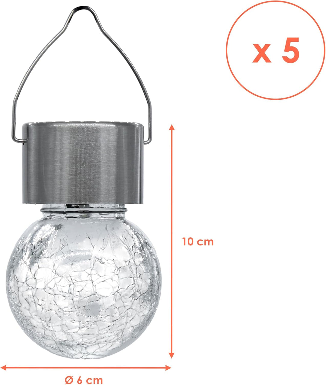 Spetebo 5x LED Solar Hängeleuchte - Garten Deko Solarleuchte Gartenleuchte Hängelampe