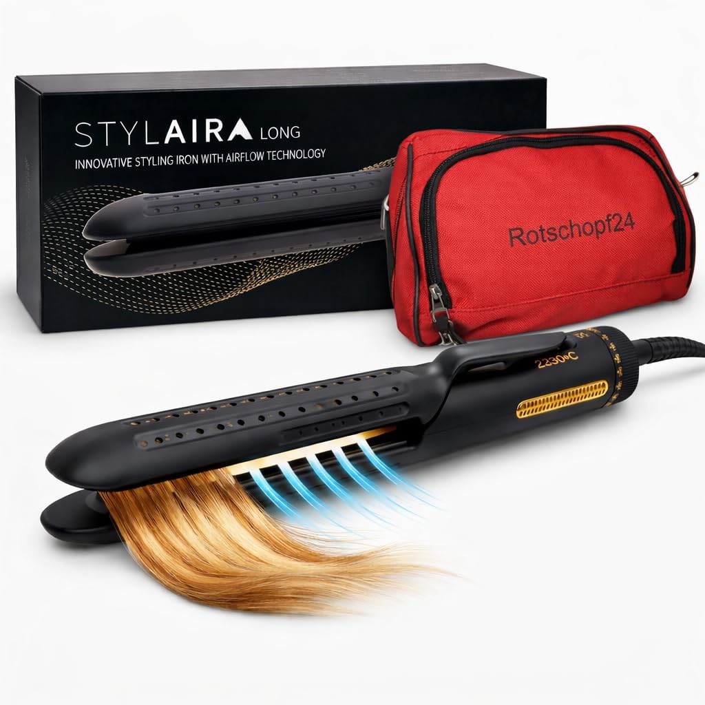 Efalock Stylair Long Glätteisen, Haarglätter. 2in1 + Wellen/Locken. Hairstyler. 58 W. 140-220 Grad.