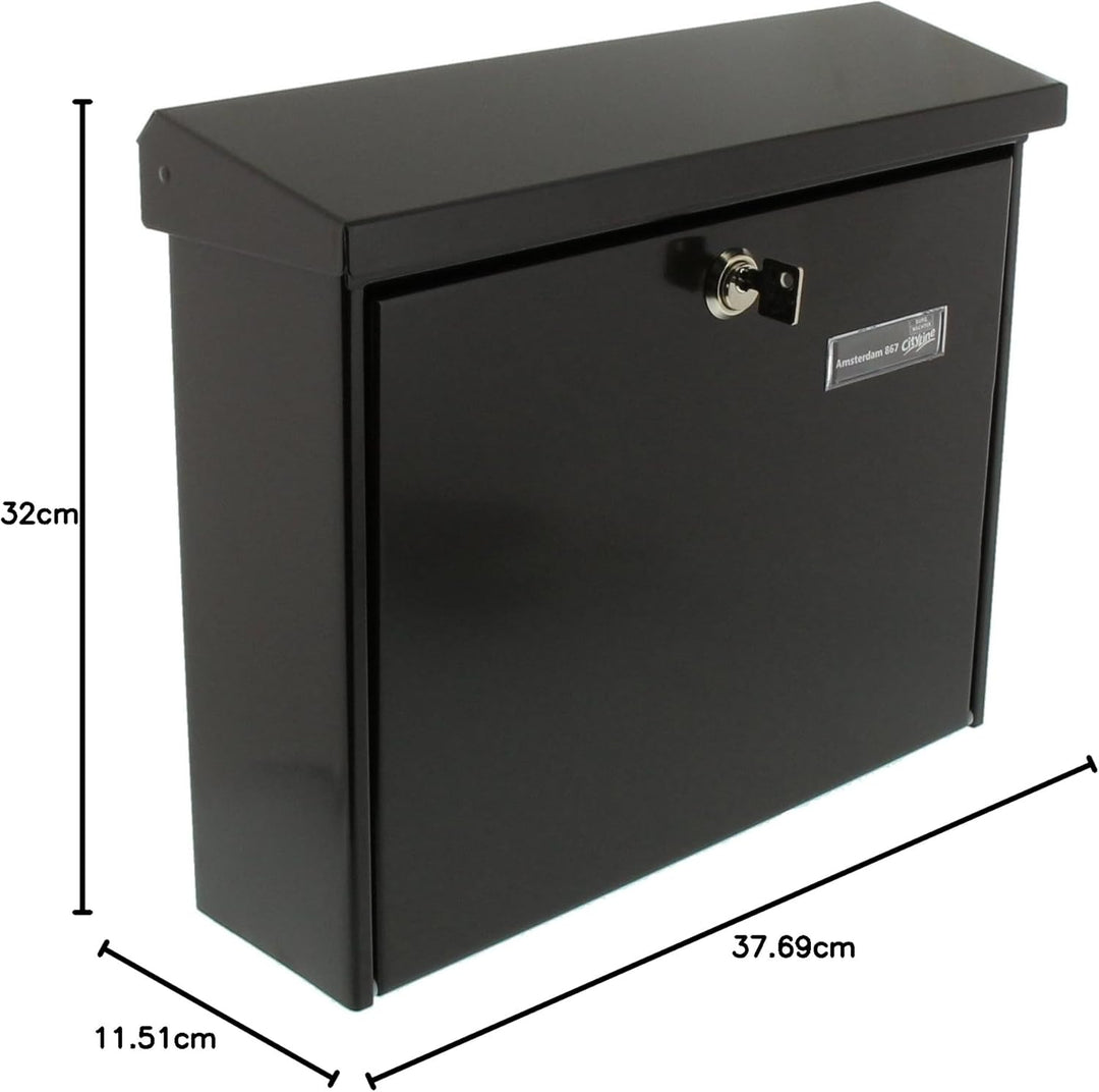 Burg-Wächter Briefkasten mit Öffnungsstopp, A4 Einwurf-Format, EU Norm EN 13724, Verzinkter Stahl, A