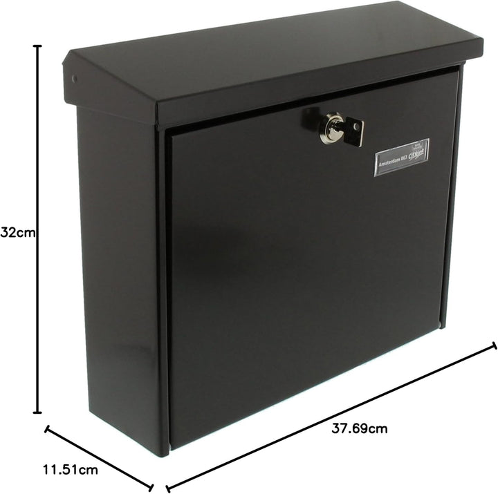 Burg-Wächter Briefkasten mit Öffnungsstopp, A4 Einwurf-Format, EU Norm EN 13724, Verzinkter Stahl, A