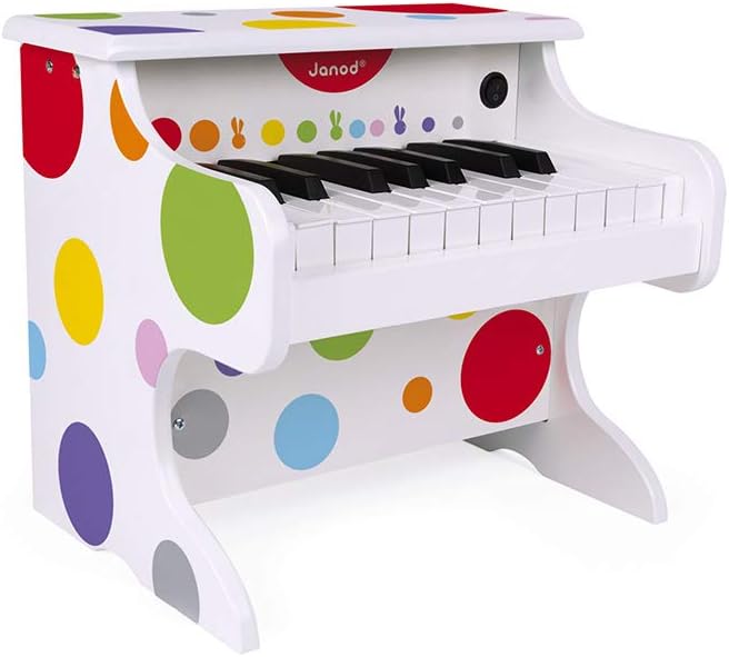 Janod - My First Confetti Elektronisches Holz-Klavier, Kinder-Musikinstrument, Spielzeugnachbildung