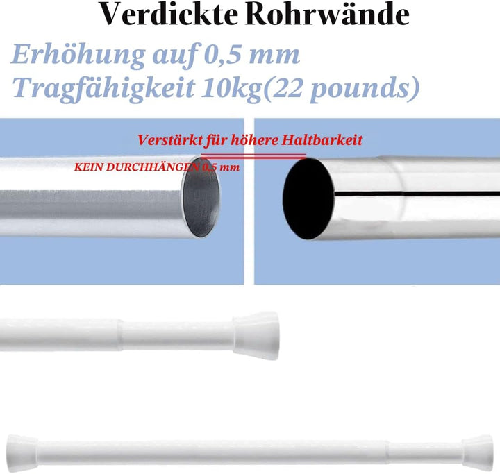 1 Stück Gardinenstange ohne Bohren Duschstange Teleskopstange Vorhang Vorhangstange für Fenster, Kle