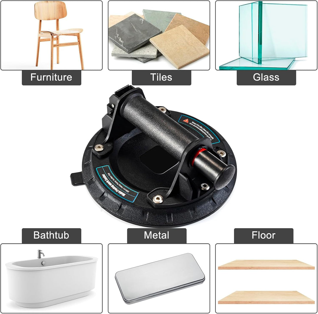 YUENGJGI 2 Pack 8" Glasheber Saugheber Vakuum Saugheber,Starker Saugnapf-Geeignet für schweres Glas,