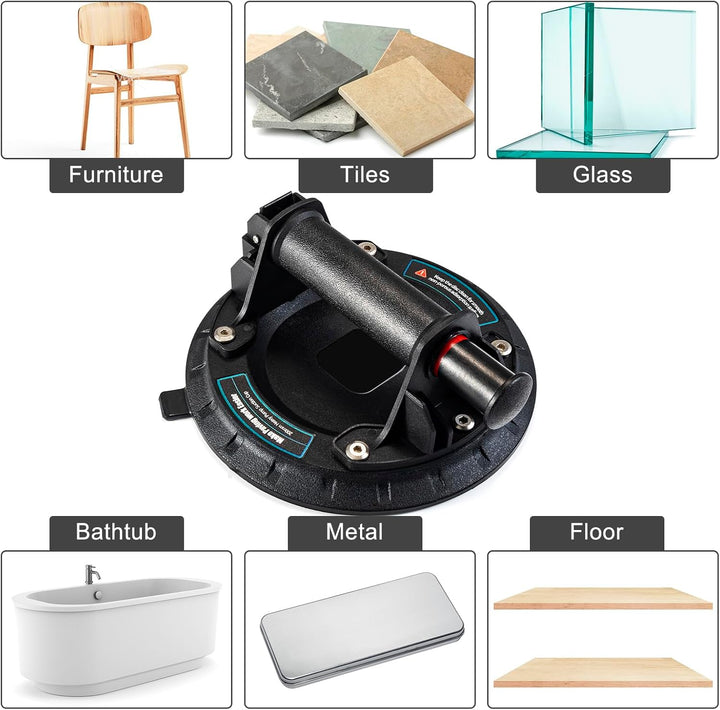 YUENGJGI 2 Pack 8" Glasheber Saugheber Vakuum Saugheber,Starker Saugnapf-Geeignet für schweres Glas,