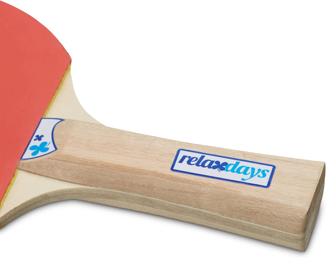 Relaxdays Tischtennis-Set Tasche, 2 Holzkellen, 3 Tischtennisbälle, Ping Pong Netz HxBxT: ca. 14 x 1