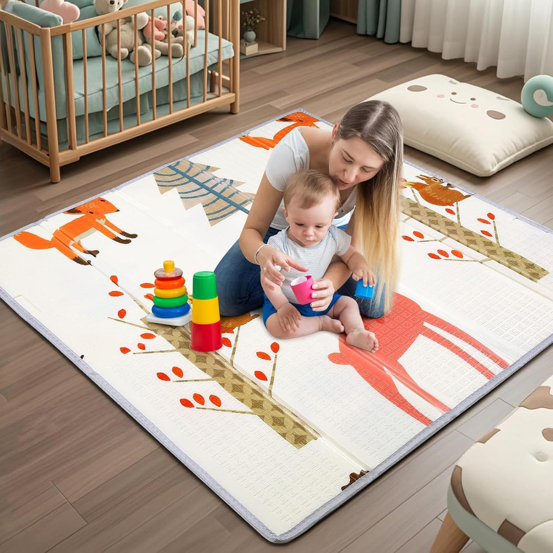 Krabbelmatte Baby Faltbar Spielmatte Baby Faltbar Kindermatte Doppelseitig XPE Matte, Wasserdicht ru