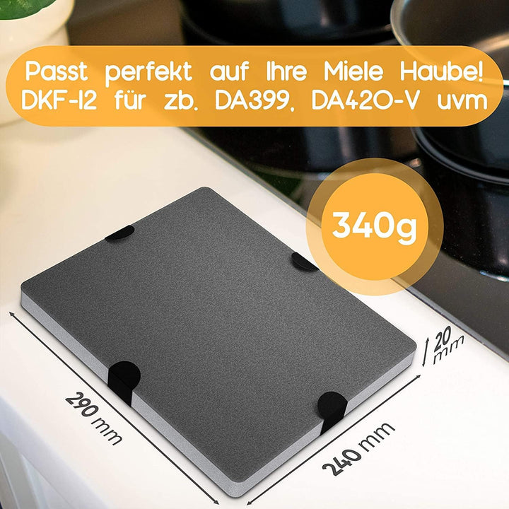 KF3TEC® Aktivkohlefilter ähnlich DKF12-1 bzw. 6228731, passend für Miele Dunstabzugshauben DA269-4 /