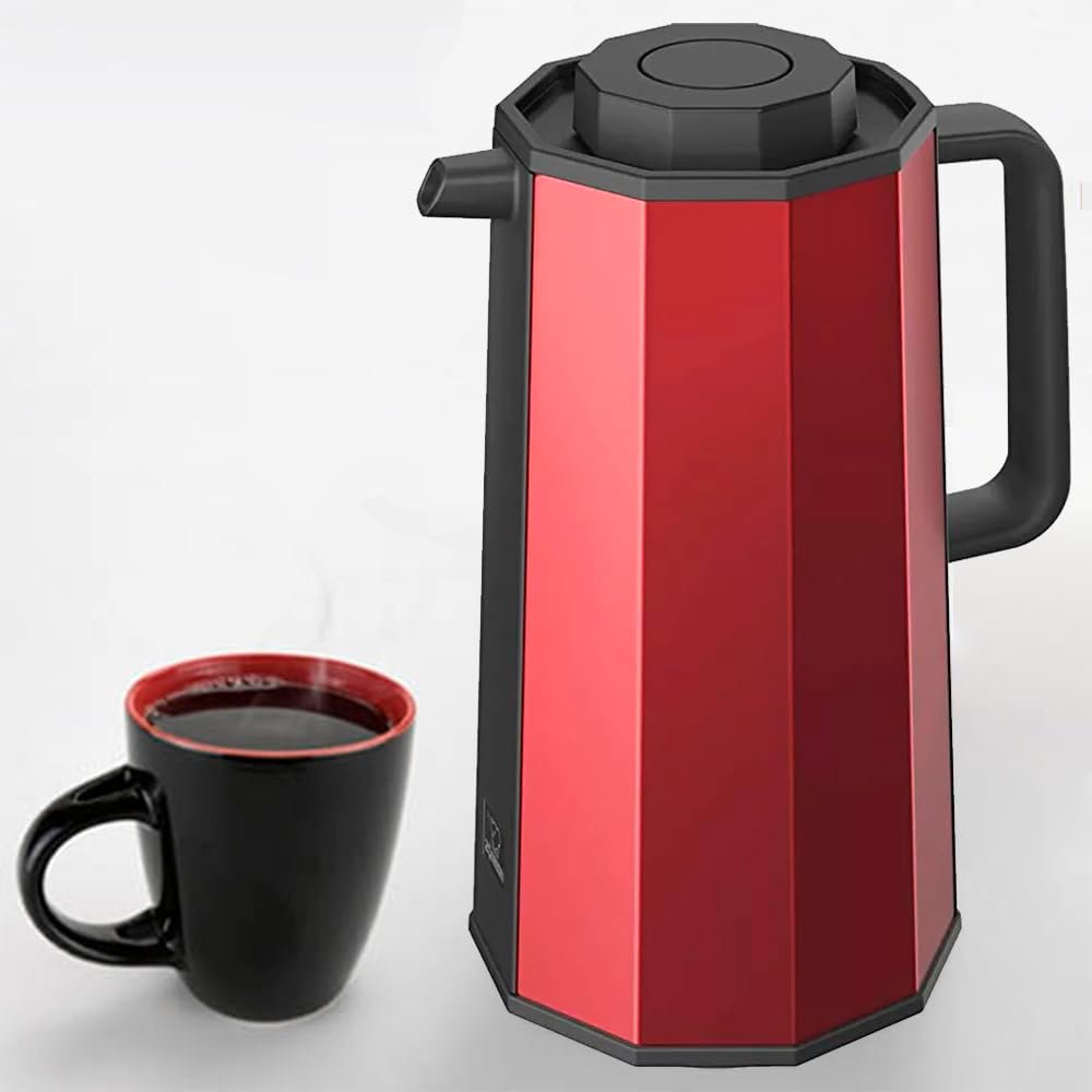 Zojirushi AH-EAE10RA Glas-Vakuumkaraffe, 1,0 Liter, rot 1.0 Liter Rot, 1.0 Liter Rot