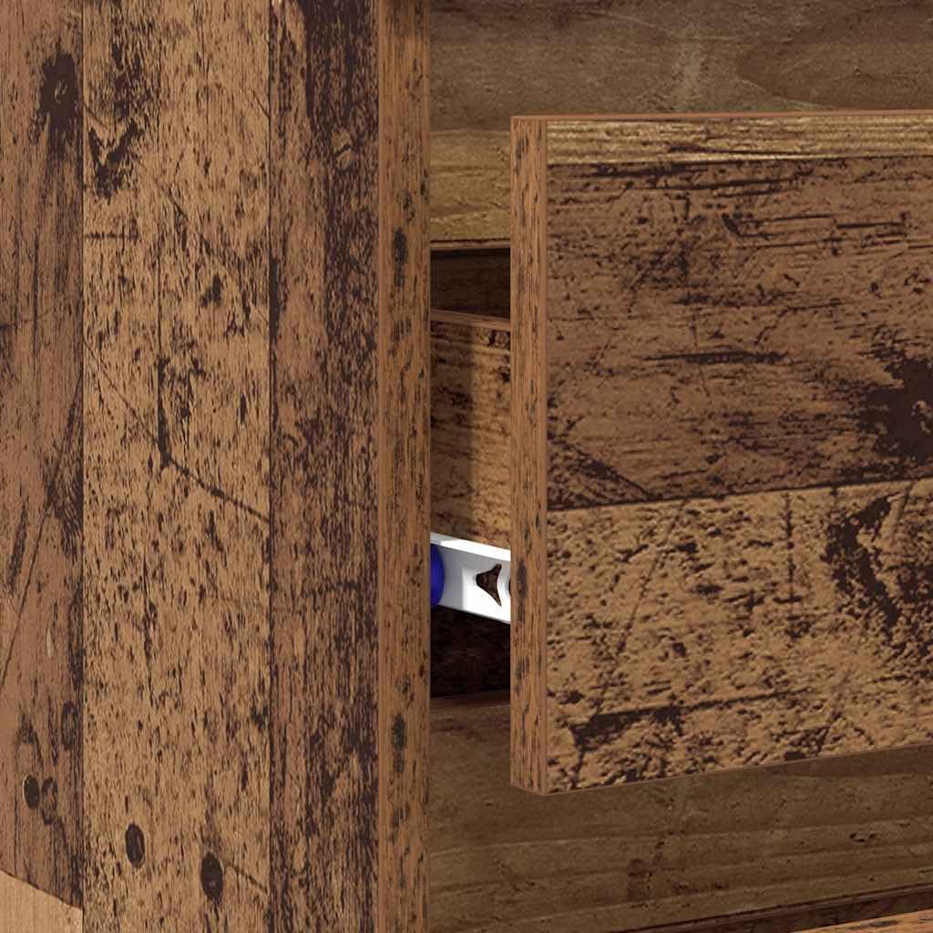 vidaXL Nachttische 2 STK. Altholz-Optik 40x35x62,5 cm Holzwerkstoff, Nachtschrank, Nachtkonsole, Sch