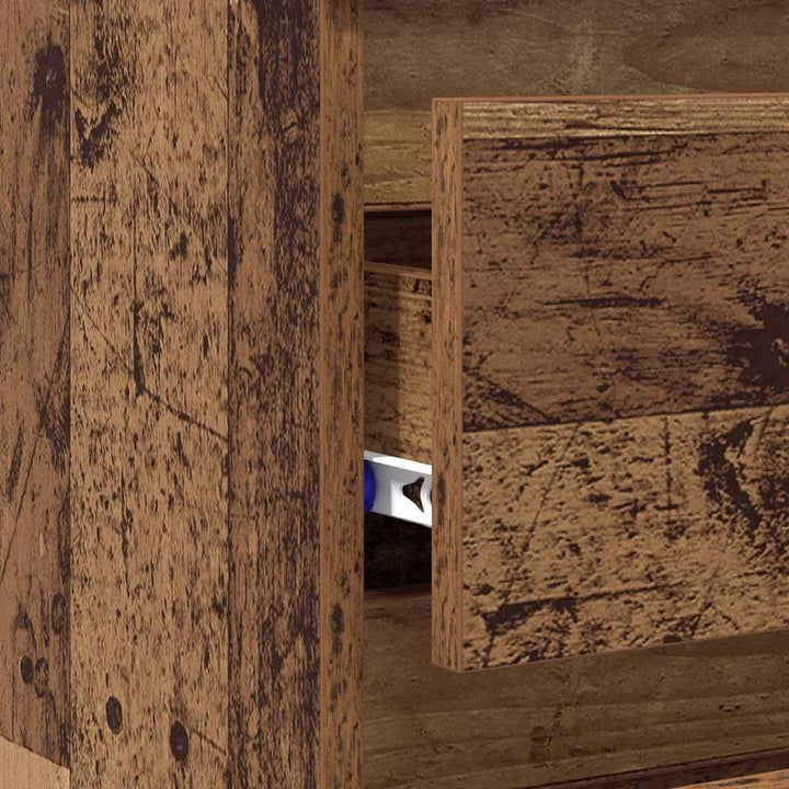 vidaXL Nachttische 2 STK. Altholz-Optik 40x35x62,5 cm Holzwerkstoff, Nachtschrank, Nachtkonsole, Sch