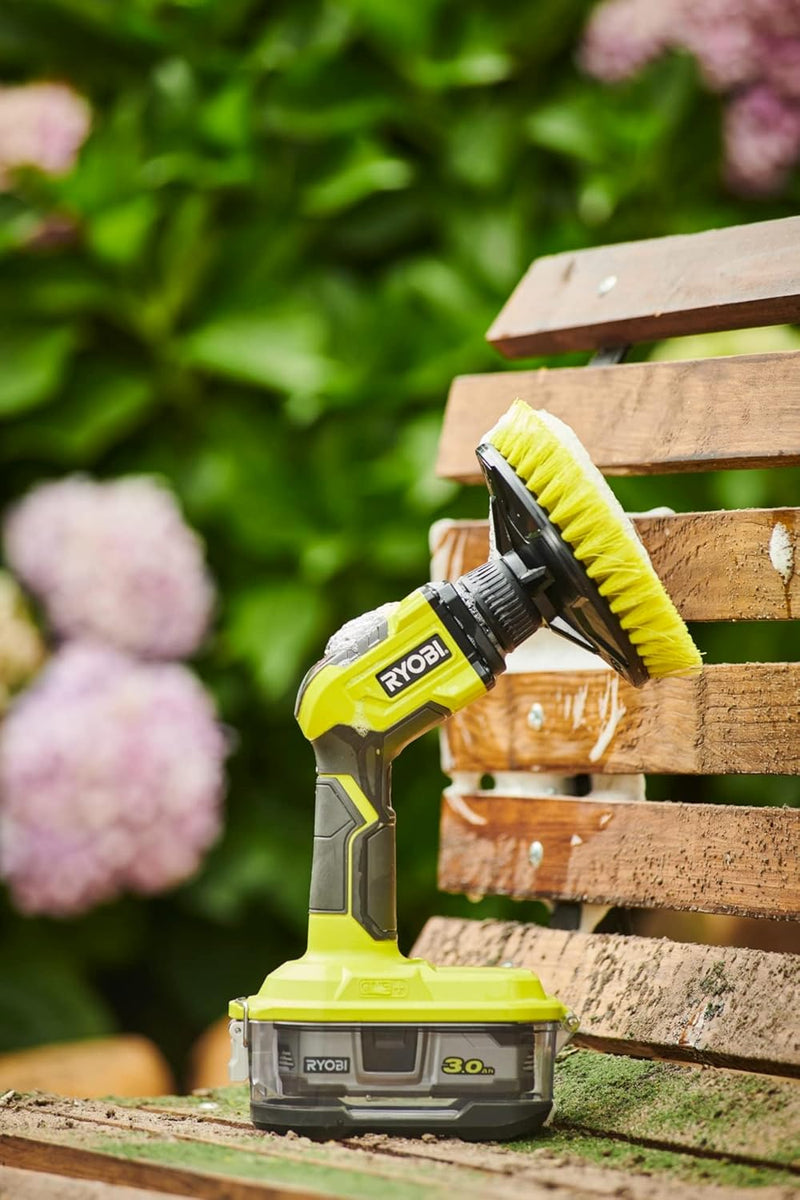 RYOBI 18 V ONE+ Akku-Reinigungsbürste R18CPS-0 (15 cm rotierender Borstenkopf, ohne Akku und Ladeger