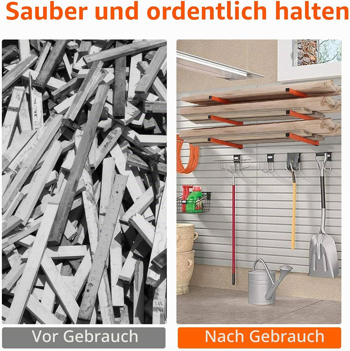 Kragarmregal, 2 Stück Holzlagerungs-Metallregal Holzregal mit 3 Ebenen Wandregal Garage Werkzeug Wan