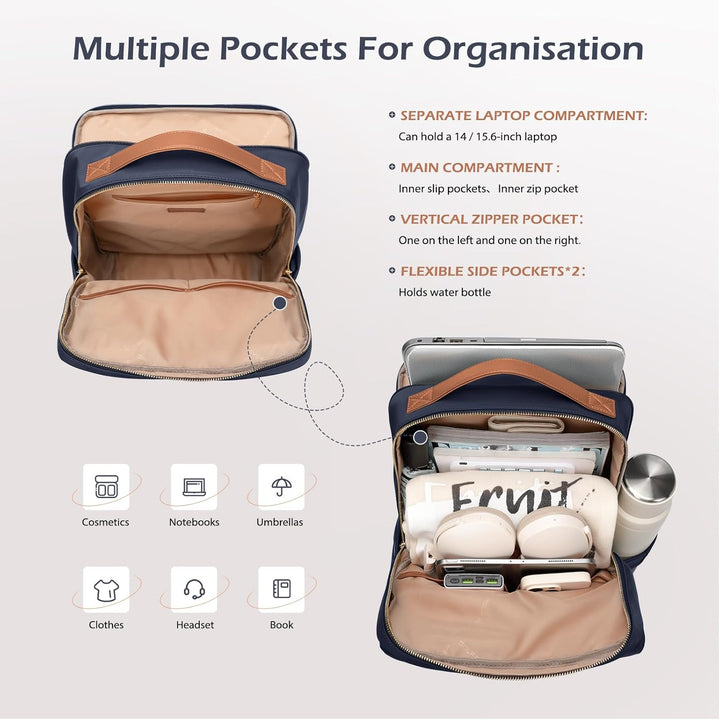 Stilvoller Laptop Rucksack für Damen von Fluggesellschaften zugelassen, Perfekt für die Arbeit das C