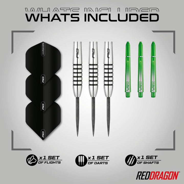 RED DRAGON Featherlite 9: 19g Tungsten Darts Set mit Flights und Schäfte
