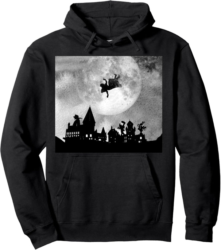 Wonderland Night in Black & White - Alice in Wonderland Pullover Hoodie