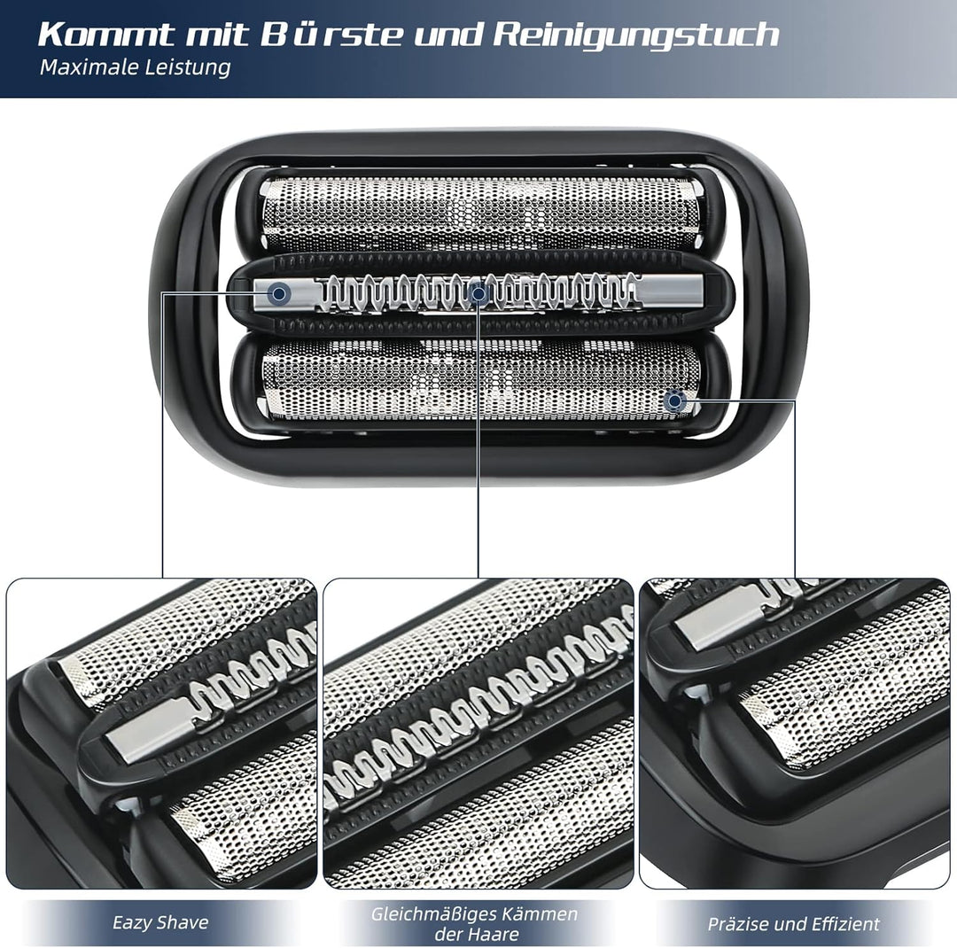 Scherkopf für Braun Series 5/6 53B, Ersatzkopf für Elektrorasierer, Ersatzscherteil Kompatibel mit R