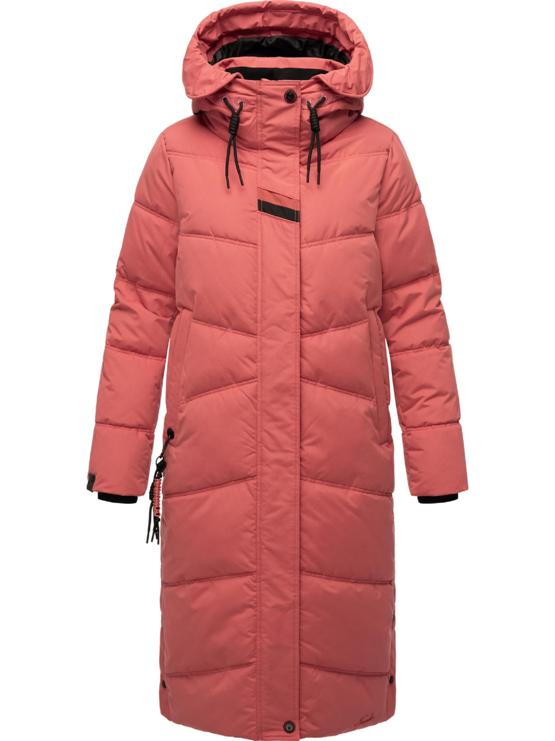 Navahoo Damen Wintermantel warmer Steppmantel lang mit Kapuze Kuschelmausi S-XXL M Rouge, M Rouge