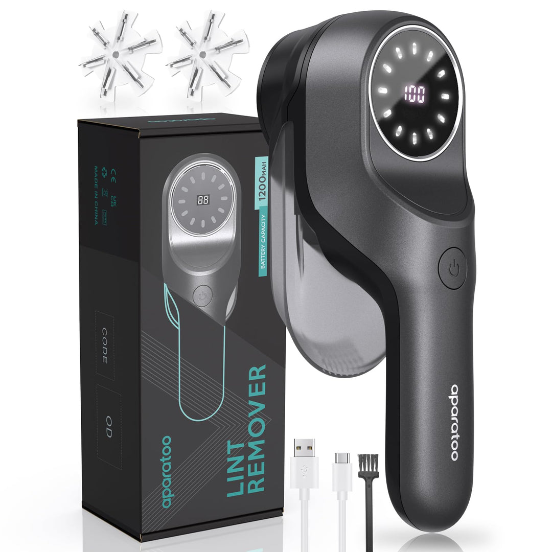 Fusselrasierer Elektrisch, Tragbarer Elektrischer Fusselentferner USB Wiederaufladbar mit LED-Digita