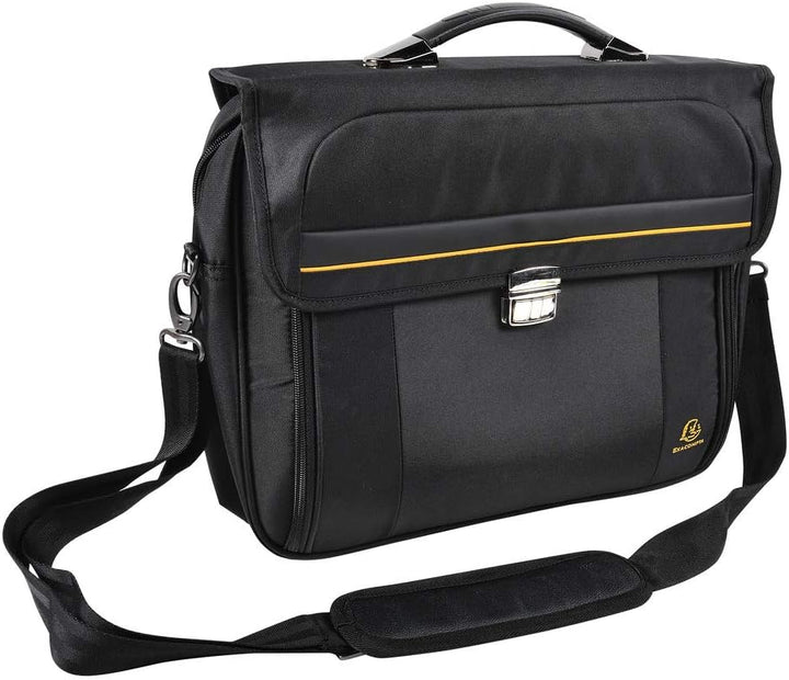 Exacompta 17334E Premium Laptop-Umhängetasche Exactive mit Clip-Verschluss und vielen Innentaschen w