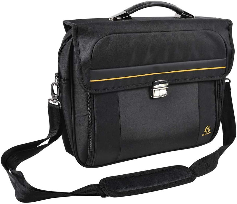 Exacompta 17334E Premium Laptop-Umhängetasche Exactive mit Clip-Verschluss und vielen Innentaschen w