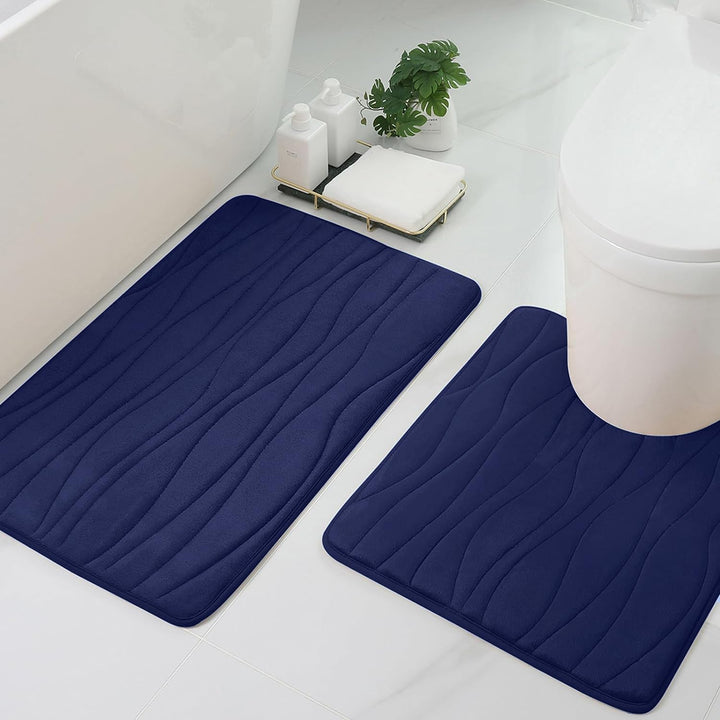 Homaxy Badematten Set 2 teilig Memory Foam Badezimmerteppich WC Vorleger mit Ausschnitt Set Saugfähi