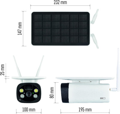 EMOS GoSmart kabellose Outdoor Überwachungskamera IP-600 Eye mit WiFi und App + Solarpanel, 1080p Sm