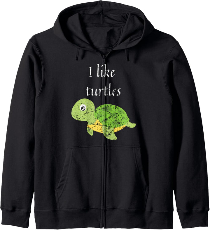 Sea Animal Turtle Ich mag Turtles Reptile Distressed Design Kapuzenjacke