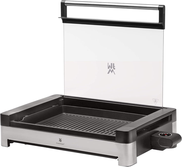 WMF Lono Elektro Tischgrill mit Glasdeckel, beschichtete Grillplatte, 2200 Watt, edelstahl matt & St