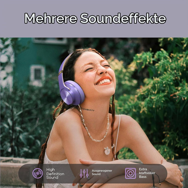 DOQAUS Kopfhörer Kabellos Bluetooth Over-Ear 90 Stunden,Bluetooth Kopfhörer Over Ear,Headphones Wire