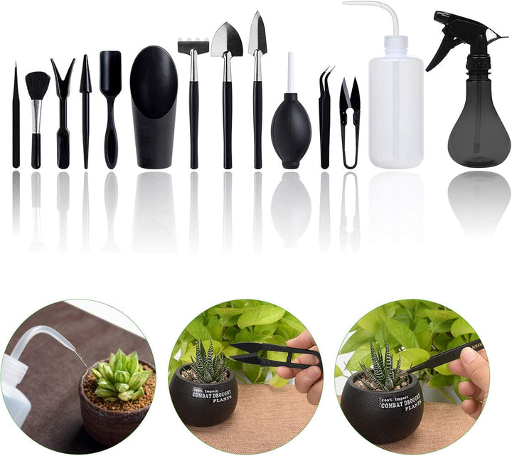 WingFly 15 Stück Mini Sukkulenten Werkzeug Garten Pflanzwerkzeug Set Gartenhandtransplantation für S