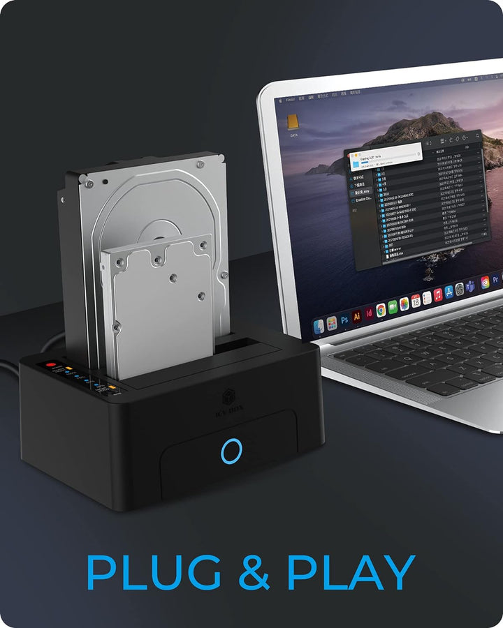 ICY BOX Dual HDD / Festplatten Docking Station USB 3.0 für SATA 2,5 Zoll & 3,5 Zoll, Festplatten Klo