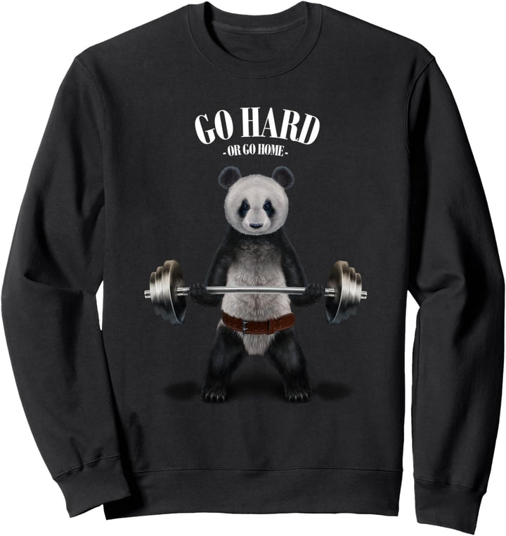 Riesenpanda, der Gewichte im Fitnessstudio hebt Sweatshirt