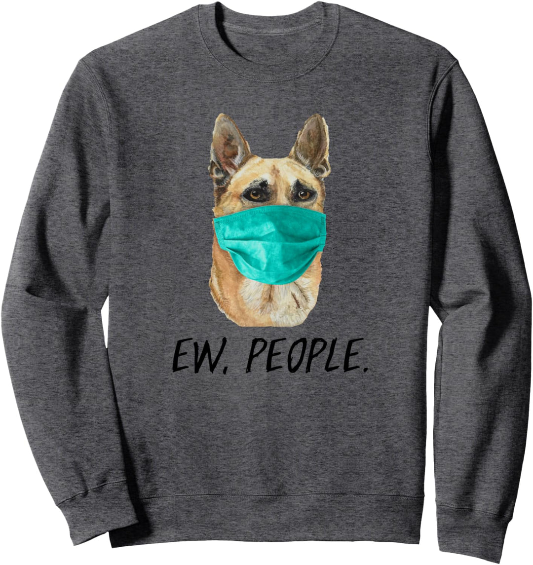 SCHÄFERHUND mit Gesichtsmaske Mundschutz Hund EW PEOPLE Sweatshirt