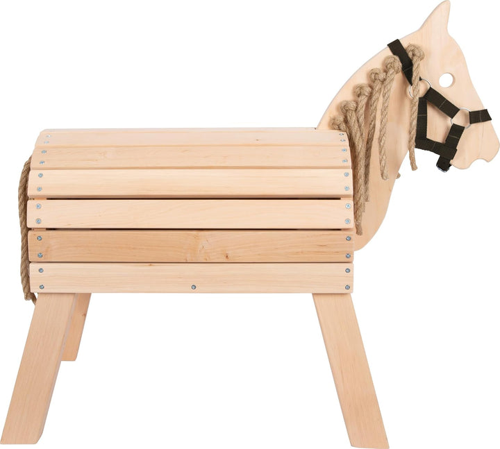 small foot Holzpferd kompakt, Reitpferd mit Halfter für Kinder, für Drinnen und Draussen geeignet, a