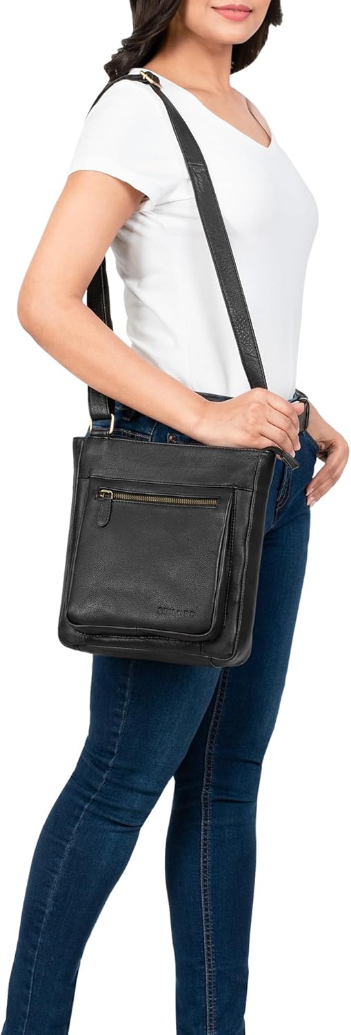 STILORD 'Kaja' Vintage Ledertasche Damen Umhängetasche Handtasche Crossbody Bag Elegante Schultertas
