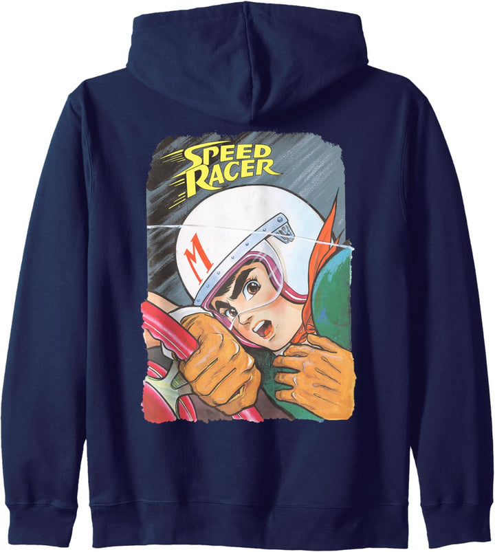 Manga Speed Racer Logo Schliessen Kapuzenjacke