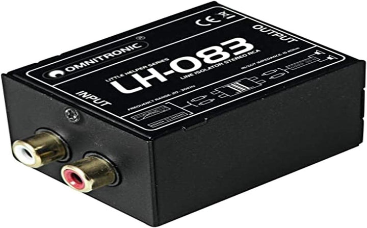 OMNITRONIC LH-083 Stereo-Isolator RCA S | Stereo-Line-Isolator mit Cinch-Buchsen