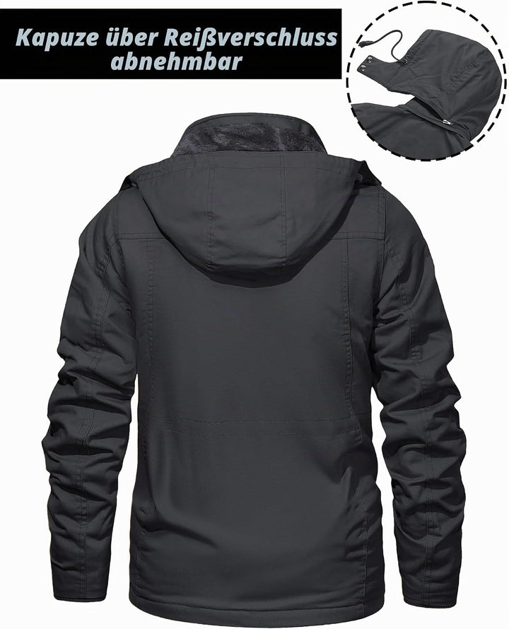 MAGCOMSEN Winterjacke Herren Warm Gefüttert Jacke Fleece Winterparka Winddicht Outdoor Übergangsjack