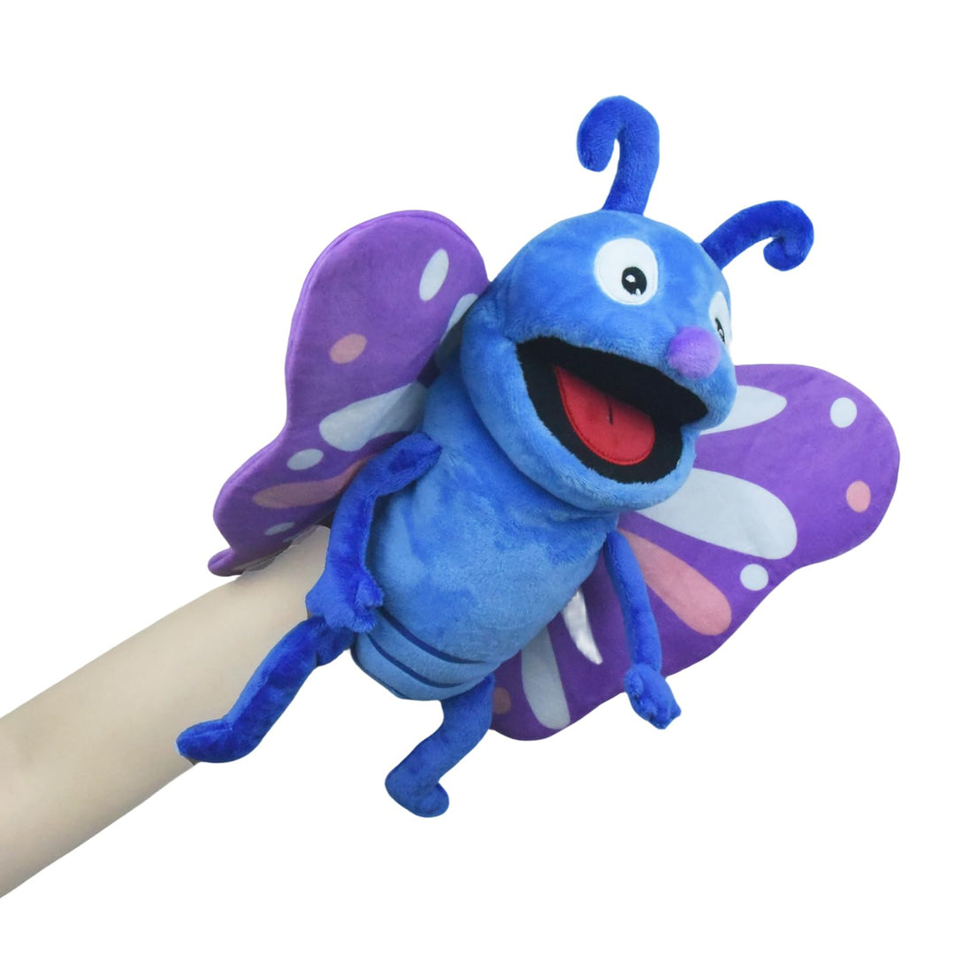 lilizzhoumax Handpuppe Schmetterling Kuscheltier Tier Schmetterling Handpuppe aus Plüsch Kawaii Nied