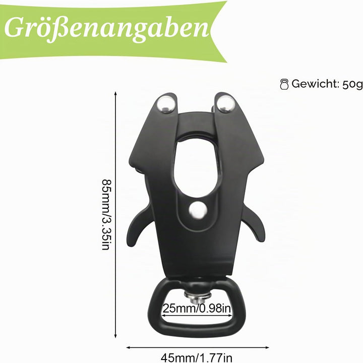 Frog Clip 2er Pack Platz Aluminium Locking Hundeleine Schnalle Drehbare Schnellverschlussschnalle Ro
